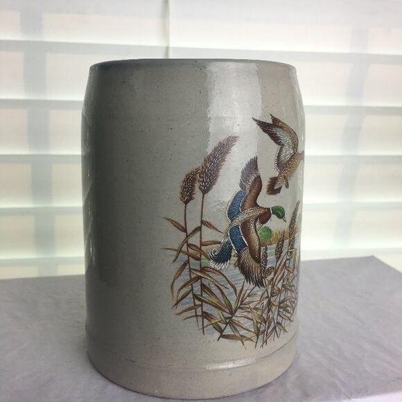 Cool Vintage West Germany Duck Hunting Beer Stein Stoneware Mug - Picture 2 of 8